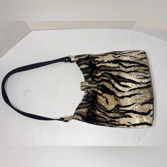 Ohh Ashley!! Vintage Boho Animal Print Hair Feel Shoulder Purse Rectangle Buckle - Picture 7 of 7